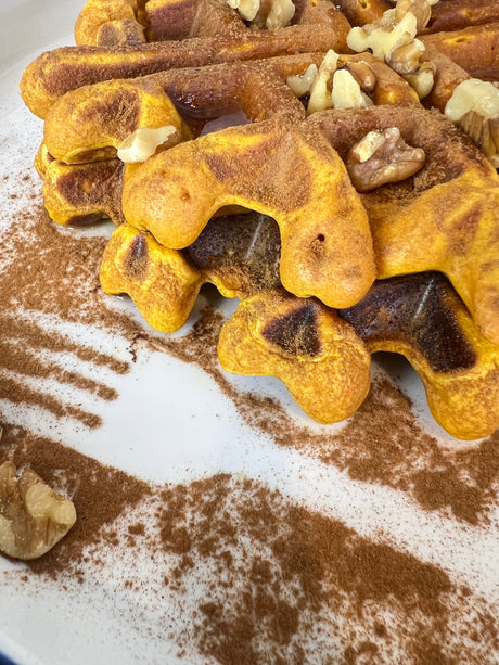 Craveable Pumpkin Protein Waffles